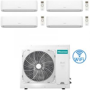 Climatiseur split Hisense Hi Comfort Wifi R32 Quadri Inverter 7000 + 7000 + 7000 + 18000 BTU avec certification UE 4AMW81U4RJC Classe A++/A+