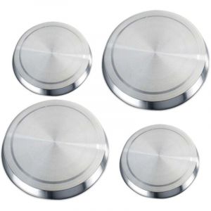 Dpzo - jamais utilis&eacute;] Protection Cuisini&egrave;re &eacute;lectrique, couvre plaque en acier, Lot de 4, Acier inox, &oslash;16 et 20 cm, mat