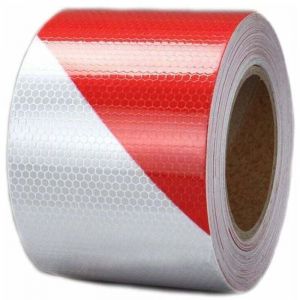ZVD - Ruban de Signalisation Rubalise Rouge et Blanc Bande Reflechissante Autocollante Avertissement De La Circulation Nuit De Autocollant