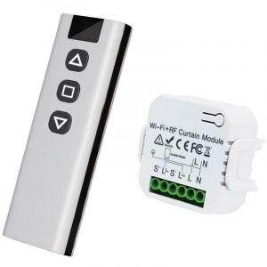 Kit de commande de volet roulant sans fil : Commande du moteur de volet roulant par t&eacute;l&eacute;commande RF + module r&eacute;cepteur, port&eacute;e jusqu'&agrave; 100 m,