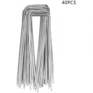 Tuserxln - Lot de 40 Piquets de Fixation - 15 cm x 2.5 cm - &oslash; 2.9 mm - Acier Galvanis&eacute;-Sardine Piquet Terre Tente Jardin