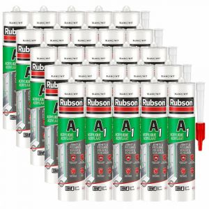 Rubson - 25x cartouches Mastic A1 acrylique snjf joint et fissure (blanc, gris ou ton pierre) - Couleur: Blanc