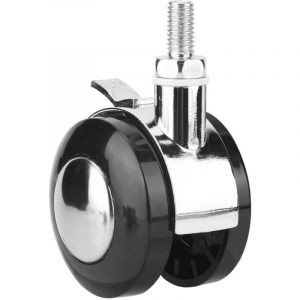 Lot de 4 Roulettes Pivotantes en alliage de Zinc Noir Pivotant &agrave; 360&deg; Pour Chaise de Bureau avec Verrouillage de Frein,roulettes