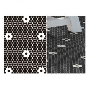 Mosa&iuml;que ART FACTORY FLORES 2,6x2,2cm Satin&eacute; boite de 1 m2 - Mosa&iuml;que Hexagone 2,6x2,2 cm Noir et Blanc - bo&icirc;te de 1 m2 - Mosa&iuml;que Hexagone 2,6x2,2 c