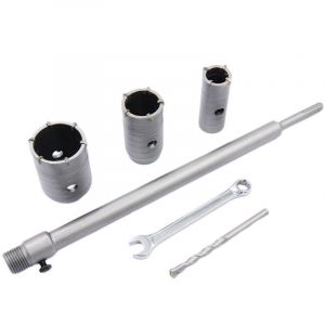 Jeu de scies cloches , forets SDS Plus pour b&eacute;ton de 30 mm, 40 mm, 50 mm et 350 mm avec rallonge et pointe en carbure de tungst&egrave;ne, scie cloche pour