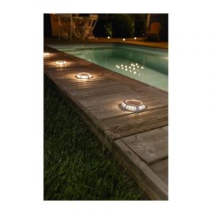 Galix - Spot solaire sol alu 15 lumens blanc chaud