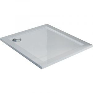Idralite &ndash; Receveur de douche &agrave; poser en acrylique 100x100 cm &ndash; Couleur blanche brillante &ndash; Hauteur 4 cm &ndash; Installation au ras du sol