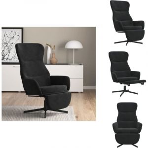 Chaise de relaxation avec repose-pied Noir Velours - Chaise Relaxante - Fauteuil Relaxant - Chaise Velours - Chaise Design - Mobilier Salon