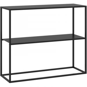 Table console table d'appoint d'entrée minimaliste industrielle 2 étagères 90 x 30 x 75 cm acier noir
