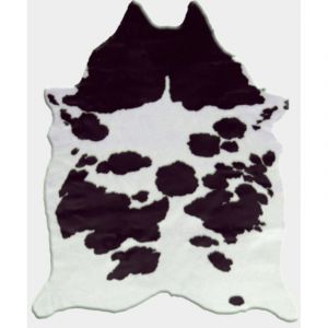Décoweb - Tapis peau de bête - Imitation vache Holstein - Noir et blanc - 150 x 210 cm