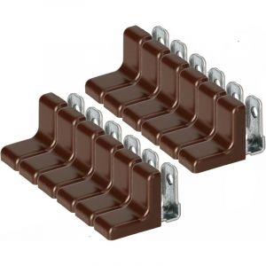 Lot de 25 supports d'étagère en métal avec cache en plastique pour meubles Kolor (wenge) - Kotarbau