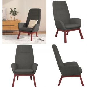 Chaise de relaxation Gris foncé Tissu - Fauteuil Relaxant - Chaise Confort - Chaise Lounge - Chaise Design - Mobilier Intérieur - Home & Living