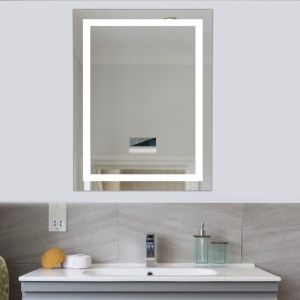 24W Miroir Salle Bain, Lumi&egrave;res R&eacute;glable et Haut-parleurs Bluetooth, Interrupteur Tactile, 600 800mm