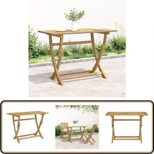 Table pliable de jardin 110x55x75 cm bois d'acacia solide - Table De Jardin - Table Extérieure - Acacia Massif - Mobilier De Jardin - Table Pliante