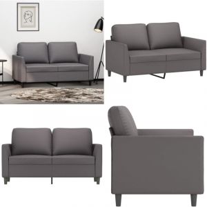 Vidaxl - Canapé à 2 places Gris 120 cm Similicuir - Canapé Deux Places - Canapé Gris - Canapé Simili Cuir - Canapé Moderne - Canapé Design - Home &