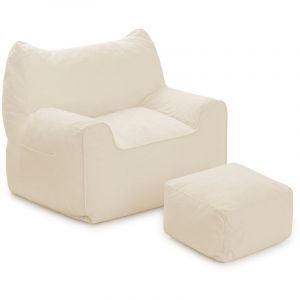 Pouf adulte avec repose-pieds, accoudoirs et rembourrage - Grande forme de chat, pouf d'ext&eacute;rieur, fauteuil de sol confortable pour salon, chambre,