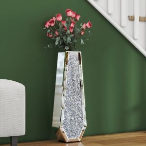 Shyfoy - Vase de sol haut miroir en diamant écrasé, 61,5x21,8x11cm