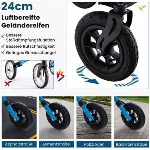 Deambulateur pliable et leger avec siege en aluminium jusqua 160 kg fauteuil roulant et deambulateur de voyage 2 en 1 bleu