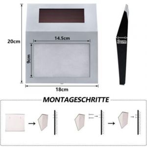 Num&eacute;ro de Maison Solaire Lumineux led &Eacute;clair&eacute; avec 2 led Num&eacute;ro de Maison en Acier Inoxydable Num&eacute;ro de Maison &Eacute;clair&eacute; led Lampe Murale &agrave; led