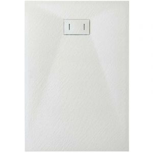 Bac &agrave; douche blanc effet pierre en smc mod. Strong 70x100 cm