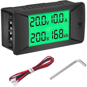 Ampèremètre Numérique Voltmètre,PZEM-025 Compteur électrique DC Voltmètre Testeur de Batterie Wattmètre D'énergie électrique 0300A/300V (50A)