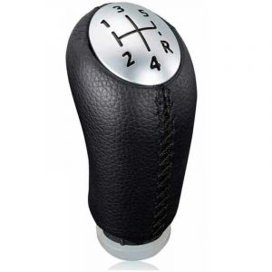 Pommeau de levier de vitesse manuel en cuir noir pour Renault Clio III, Megane 2 et Laguna, avec adaptateur inclus.-Autres