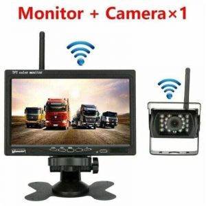 Kit vid&eacute;o de recul Transmission radio avec &eacute;cran LCD 7"，Camera de recul sans fil pour vehicule moniteur LCD de 7 pouces pour camion, Bus, RV,