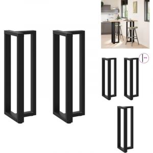 Pieds de table de bar forme de t 2 pcs noir 40x35x(110-111) cm - Pied De Table De Bar - Pieds De Table De Bar - Pied De Bar - Pied De Plan De Travail