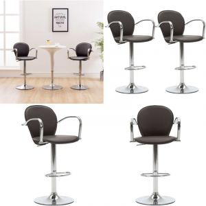 Vidaxl - Tabourets de bar avec accoudoir lot de 2 marron similicuir - Tabouret De Bar - Tabouret De Pub - Fauteuil De Bar - Chaise De Bar - Simuli