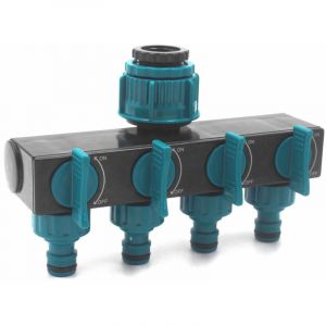 Connecteur de tuyau d'adaptateur d'arrosage d'irrigation de jardin de diviseur d'eau de 4 mani&egrave;res pour le robinet europ&eacute;en d'entretien de pelouse