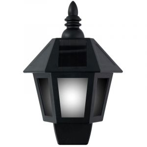Applique Murale Solaire à Led, Lumière Froide/effet Flamme, Ip44, Noire
