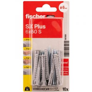 Fischer - Cheville nylon sx plus 6x50 avec vis blister x10