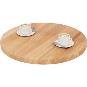 Plateau de table rond 60 cm en bois naturel Pour table basse ronde ou de chevet &Eacute;paisseur : 40 mm Couleur : Fonc&eacute; - Lamo Manufaktur