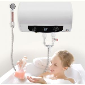 2000W Réservoir d'eau chaude horizontal 25-75°C/77-167°F 35L Chauffe-Eau éLectrique avec douchette à main,Protection contre les fuites