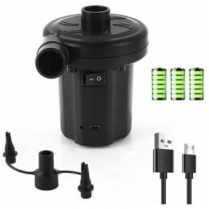 Gonfleur de piscine Pompe &Eacute;lectrique, Pompe Air Rechargeable avec 3 Buses - Gonfleur et D&eacute;gonfleur Rapide - Pompe &Eacute;lectrique Portative pour Matelas,