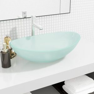 Lavabo Vasque à poser pour salle de bain Verre trempé 54,5x35x15,5 cm Dépoli 65738