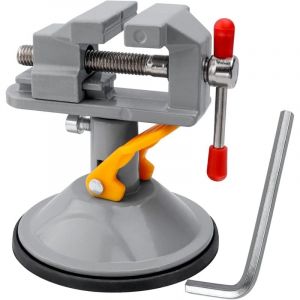 Lot de 2 Mini étau avec ventouse en acier - Rotation à 360 ° - Petit étau de travail - Clip ventouse - Pince à ventouse - Mini table - Outil manuel