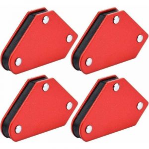 4 Pi&egrave;ces Aimant de soudeur, Supports de Soudure Magn&eacute;tiques Accesoires de soudage Angle de soudure magn&eacute;tique,45 &deg; 90 &deg; 135&deg;, force de maintien de 5