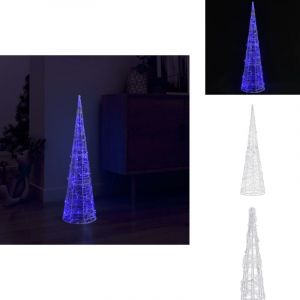 Cône lumineux décoratif pyramide à led Acrylique Bleu 90 cm - Décoration Noel - Cone Luminaire - Illumination Exterieure - Lampe Led - Decoration