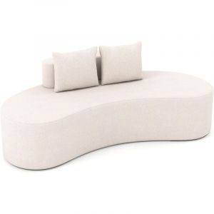 COSTWAY Canap&eacute; Compress&eacute; 2-3 Places, Canap&eacute; Courb&eacute; en Forme de Croissant avec 2 Coussins, Dossier Bas & Si&egrave;ge Spacieux en Mousse, Base Antid&eacute;rapante,