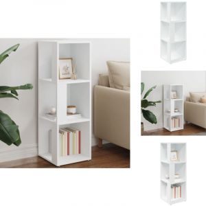 Vidaxl - Armoire d'angle Blanc 33x33x100 cm Bois d'ing&eacute;nierie - Meuble D'angle - Armoire D'angle - Rangement Mural - Meuble Blanc - &Eacute;tag&egrave;re D'angle