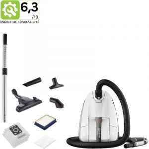 Nilfisk - Aspirateur Traineau, Avec 3 Accessoires, Sac Inclus, Filtre hepa 14, Blanc - Elite