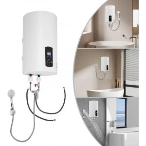 Chauffe-eau &eacute;lectrique &agrave; accumulation, 30 litres, 1,5 kilowatt, mural, avec fonction anti-calcaire, chaudi&egrave;re &eacute;lectrique avec &eacute;cran d'affichage,