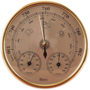 Barom&egrave;tre , Station M&eacute;t&eacute;o avec Barom&egrave;tre Et Thermom&egrave;tre Hygrom&egrave;tre, Station M&eacute;t&eacute;o Analogique Murale 3 en 1, pour L'int&eacute;rieur Et L'ext&eacute;rieur