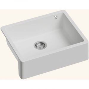 &Eacute;vier timbre d'office sous-plan K&uuml;mbad SWAN granit blanc 1 bac