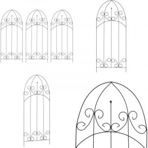 Supports pour plantes grimpantes 3 pcs Noir 40x100 cm Fer - Support Plante Grimpante - Support Fleur - Jardinerie - D&eacute;coration Ext&eacute;rieur - Jardin