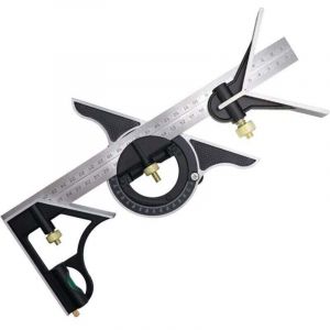 &Eacute;querre &agrave; Combinaison 300mm, &Eacute;querres de charpentier, R&egrave;gle d'angle en Acier Inoxydable, &Eacute;querre Combin&eacute;e avec Niveau &agrave; Bulle et Tire-Lignes