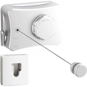 &Eacute;tendoir &agrave; linge r&eacute;tractable int&eacute;rieur et ext&eacute;rieur, &eacute;tendoir &agrave; linge ext&eacute;rieur, &eacute;tendoir &agrave; linge, 5 m&egrave;tres, blanc