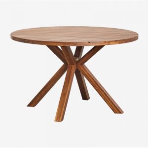 Sklum - Table de jardin ronde en bois d'eucalyptus Naele &Oslash;120 cm