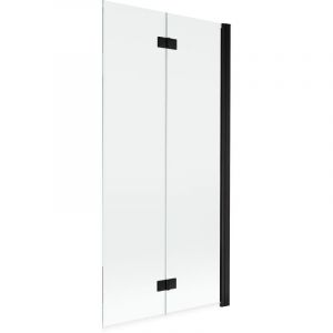 Mexen - Paroi de baignoire Mist 2 panneaux, droite 90 x 150 cm, transparent, noir - 8A9-090-002-70-00-P